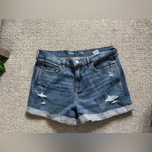 Old Navy Medium Blue Distressed boyfriend Jean Shorts